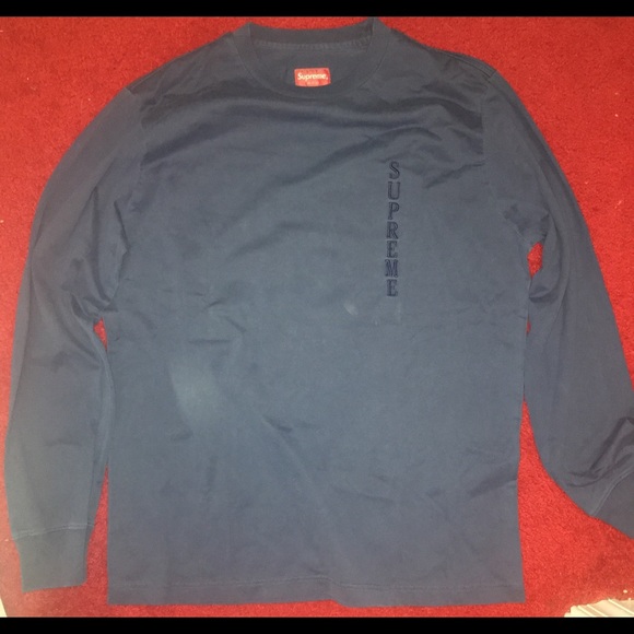 blue supreme long sleeve shirt